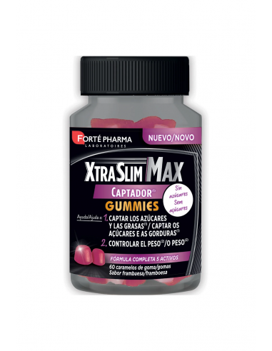 XTRASLIM MAX CAPTADOR GUMMIES 60 CARAMELOS DE GOMA SABOR FRAMBUESA