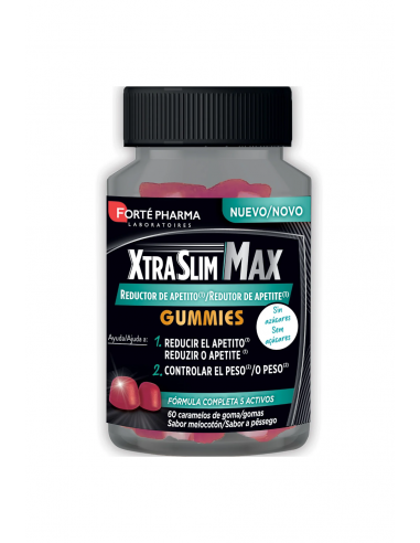 XTRASLIM MAX REDUCTOR APETITO GUMMIES 60 CARAMELOS DE GOMA SABOR MELOCOTON