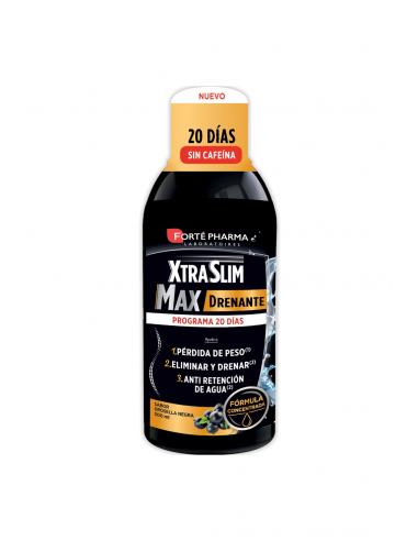 XTRASLIM MAX DRENANTE 1 FRASCO 500 ML SABOR GROSELLA NEGRA