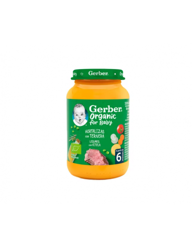 GERBER ORGANIC HORTALIZAS CON TERNERA 1 TARRITO 190 G