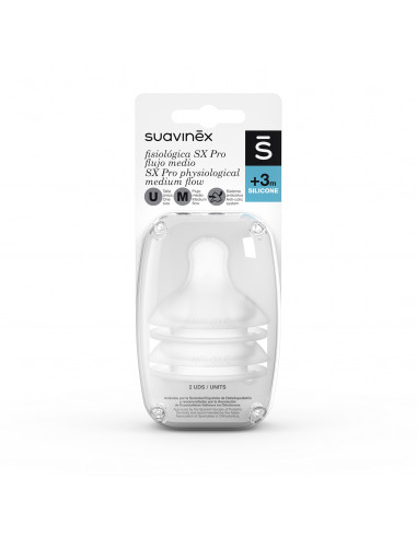 TETINA SILICONA FISIOLOGICA SUAVINEX FLUJO M 2 U