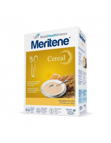 MERITENE CEREAL 8 CEREALES CON MIEL 300 G 2 BOLS