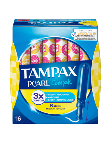 TAMPAX COMPAK PEARL TAMPON REGULAR 16 UNIDADES