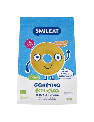 SMILEAT GALLETAS ESPELTA Y MANZANA 220 GR