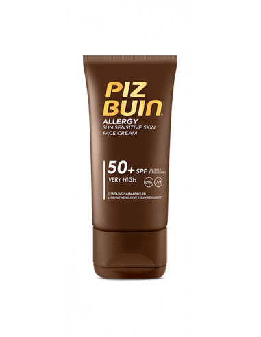 PIZ BUIN ALLERGY CREMA FACIAL PIEL SENSIBLE AL SOL SPF 50+ PROTECCION MUY ALTA 1 ENVASE 50 ML