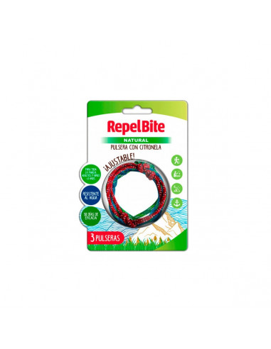 REPEL BITE NATURAL PULSERA DE CUERDA CON CITRONELA 3 UNIDADES