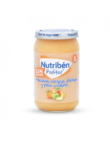 NUTRIBEN POTITOS MANZANA, NARANJA, PLATANO Y PERA WILLIANS  ENVASE 235 G