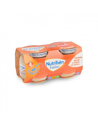 NUTRIBEN POTITO INICIO A LA MERIENDA MANZANA NARANJA Y PLATANO CON GALLETA 2 ENVASES 120 G