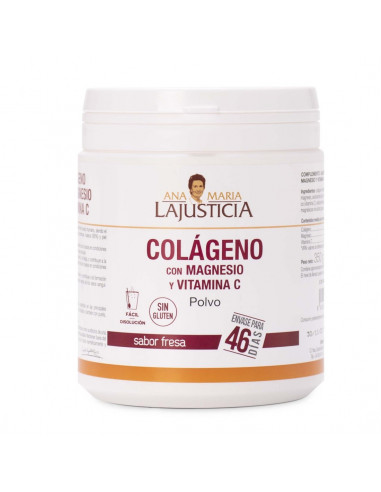 COLAGENO CON MAGNESIO Y VITAMINA C ANA MARIA LAJUSTICIA 1 ENVASE 350 G SABOR FRESA