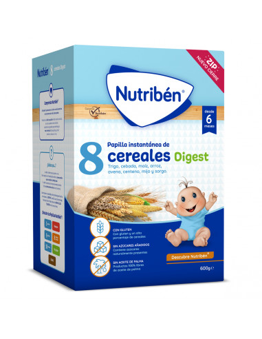 NUTRIBEN PAPILLA 8 CEREALES DIGEST 1 ENVASE 600 G