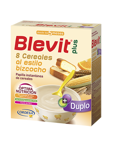 BLEVIT PLUS DUPLO 8 CEREALES BIZCOCHO Y NARANJA 1 ENVASE 600 G